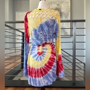 Tie Dye Cover Up with Crochet Back
